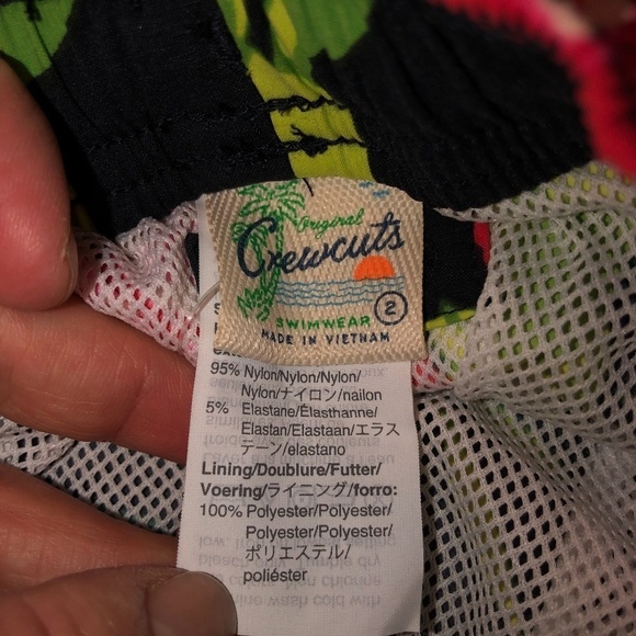 NWT CREWCUTS Black Floral Swim Trunks Sz 2 - Picture 4 of 6